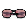 thumbnail image 1 of Mens Color Mirror 90s Xloop Plastic Sport Wrap Around Sunglasses Black Pink - Pink Mirror, 1 of 7