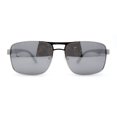 thumbnail image 1 of Mens Color Mirror Classic Rectangular Metal Rim Officer Sunglasses Silver Mirror, 1 of 4