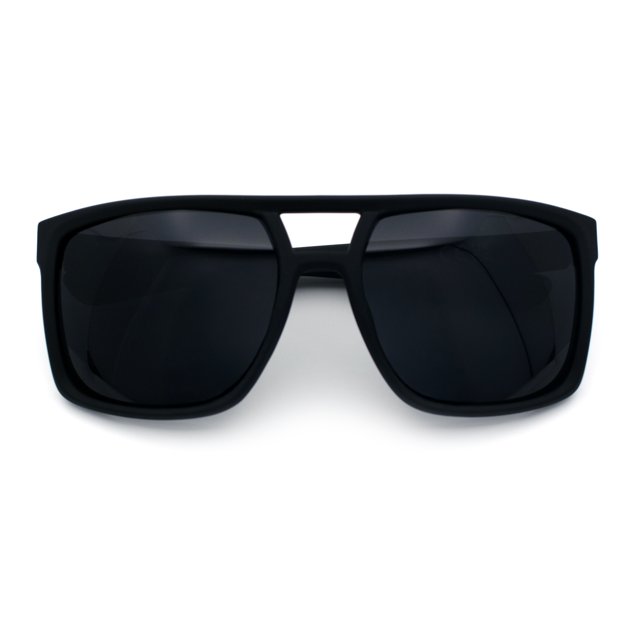 Mens Color Mirror Mobster Racer Flat Top Plastic Rectangle Sunglasses All Black