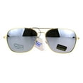 thumbnail image 1 of Mens Color Mirror Officer Rectangular Metal Rim Aviator Sunglasses Silver, 1 of 4