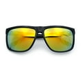 thumbnail image 1 of Mens Color Mirror Oversized Horn Rim Rectangle Sport Plastic Sunglasses Black - Orange Mirror, 1 of 8