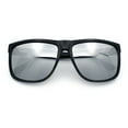 thumbnail image 1 of Mens Color Mirror Oversized Horn Rim Rectangle Sport Plastic Sunglasses Black - Silver Mirror, 1 of 8