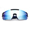 thumbnail image 1 of Mens Color Mirror Polarized Plastic Sport Wrap MTB Plastic Sunglasses Black Blue - Blue Mirror, 1 of 9