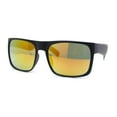 thumbnail image 1 of Mens Color Mirror Rectangular Sport Horn Rim Shark Fin Arm Sunglasses Matte Black - Orange Mirror, 1 of 4