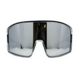 thumbnail image 1 of Mens Color Mirror Super Oversized Wrap Rectangle Plastic Sport Sunglasses Slate Silver Mirror, 1 of 4