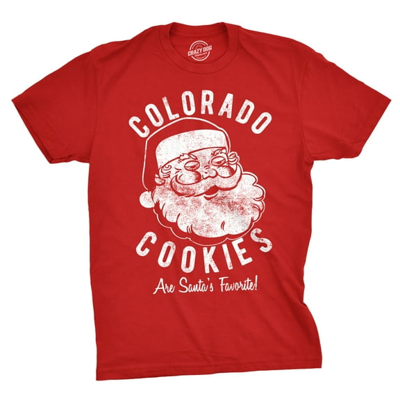 Mens Colorado Cookies Pot Santa Shirt Funny Christmas Tee Sarcastic Adult Humor Graphic Tees