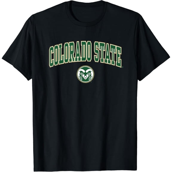 Mens Colorado State Rams Arch Over Black T-Shirt