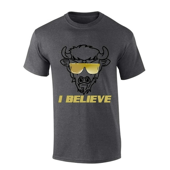 Mens Colorado Sunglasses Buffalo I Believe Team Color Buffaloes Football Short Sleeve T-shirt Graphic Tee-Heather Grey-xxxl