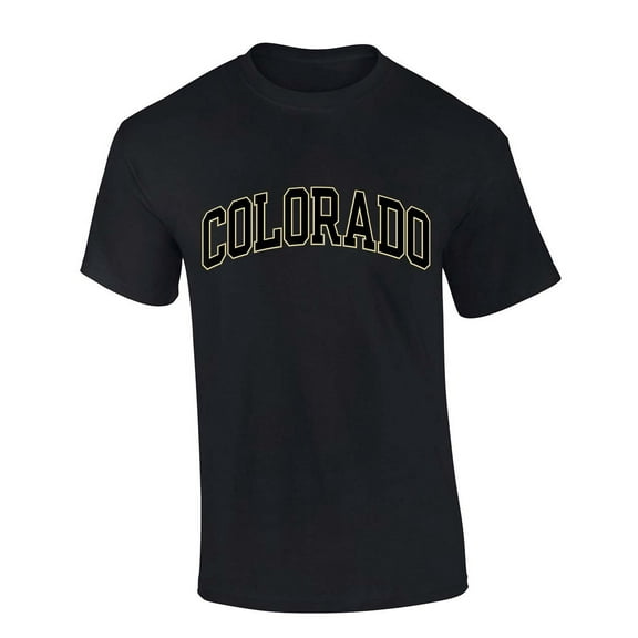 Mens Colorado Team Color Buffaloes Football Short Sleeve T-shirt Graphic Tee-Black-5xl