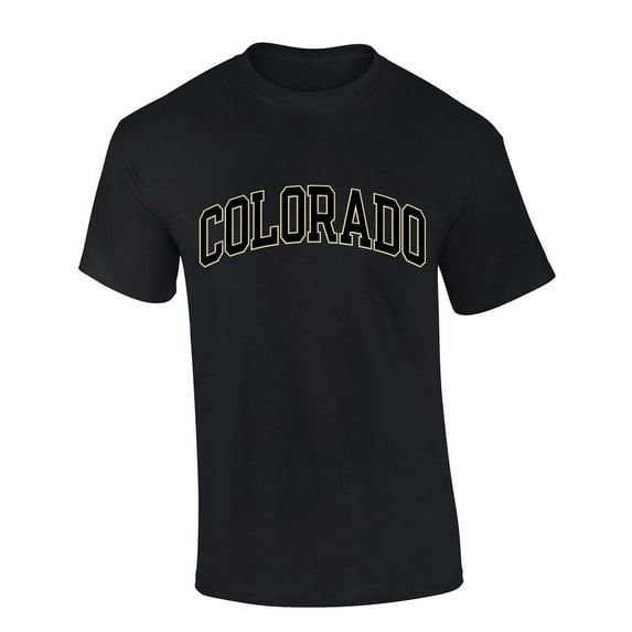 Mens Colorado Team Color Buffaloes Football Short Sleeve T-shirt Graphic Tee-Black-6xl
