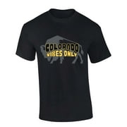 تي شيرت رجالي قصير الأكمام لكرة القدم من Colorado Vibes Only Team Color Buffaloes - أسود - كبير