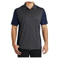 thumbnail image 1 of Mens Colorblock Micropique Sport-Wick Polyester Polo Iron Grey/ True Navy X-Small, 1 of 8