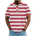 thumbnail image 1 of Mens Colorblock Striped Tops Summer Casual Short Sleeve Golf Shirts with Collar Comfy Athletic Workout Blouse, 1 of 4