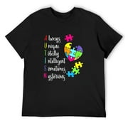 Mens Colorful Autism Awareness Design For Asd Parent T-Shirt Black Small