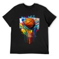 Mens Colorful Basketball Tie Dye Color Splash Hoop Net Slam Dunk T