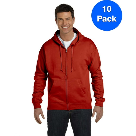 Mens ComfortBlend EcoSmart 50/50 Full-Zip Hood P180 (10 PACK)