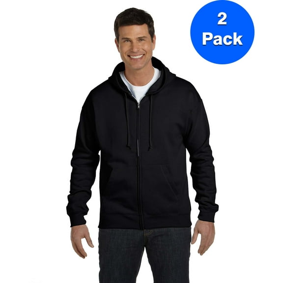 Mens ComfortBlend EcoSmart 50/50 Full-Zip Hood P180 (2 PACK)