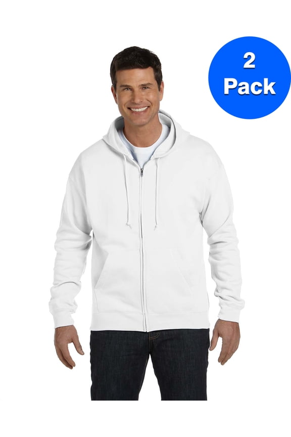 Mens ComfortBlend EcoSmart 50/50 Full-Zip Hood P180 (2 PACK)
