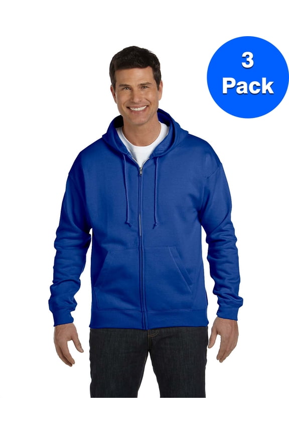 Mens ComfortBlend EcoSmart 50/50 Full-Zip Hood P180 (3 PACK)