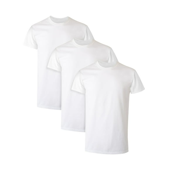 Men's White Crew T-Shirt Undershirts, 3 Pack