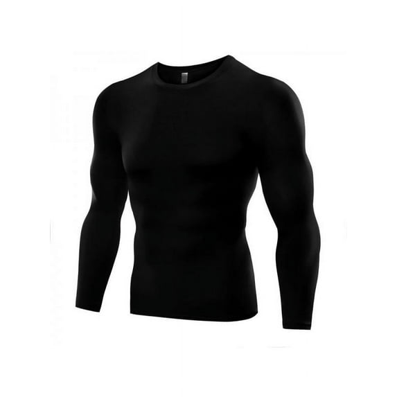 Mens Compression Base Layer Tight Tops Long Sleeve Gym Tee Shirt