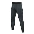 thumbnail image 1 of Mens Compression Pants Running Tights with Pockets Breathable Quick Dry Sports Workout Leggings Athletic Base Layer for Cycling Basketball Dark Gray, 1 of 3
