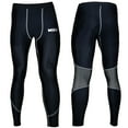 thumbnail image 1 of Mens Compression Pants Tights Running Gym Legging Long Base Layer Thermal Training Trousers Black Grey Large, 1 of 4