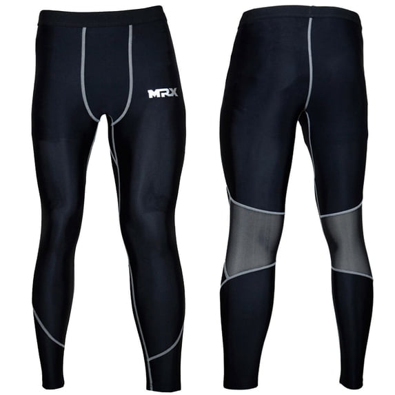 Mens Compression Pants Tights Running Gym Legging Long Base Layer Thermal Training Trousers Black Grey Large