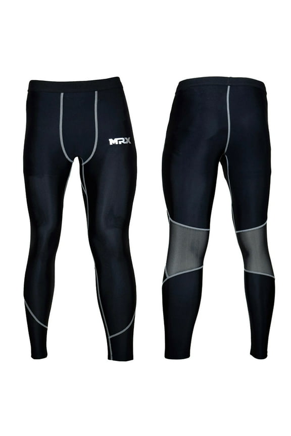 Men's Compression Pants Tight Yoga Fitness Running Gym Leggings Black Grey Medium
