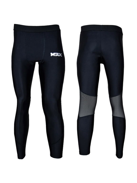 Mens Compression Pants Tights Running Gym Legging Long Base Layer Thermal Training Trousers Black Medium