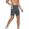 thumbnail image 1 of Mens Compression Running Shorts with Pocket, Athletic Gym Shorts Cool Dry Workout Underwear, Athletic Cool Dry Compression Shorts, Sports Performance Active Running Tights,  Dark Gray S, 1 of 8