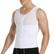 Mens Compression Seamless Slimming Vest Waist Trainer Tank Top Tummy Control Hide Gynecomastia Undershirt