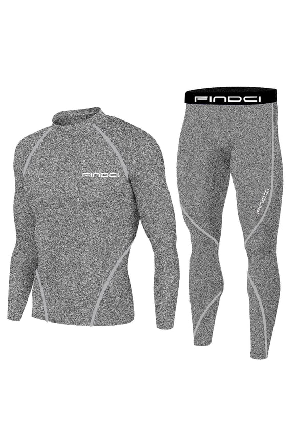 Mens Compression Shirt Pants Round Neck Long Sleeve Top Tight Breathable Elasticity Basketball Sports Workouts Sets