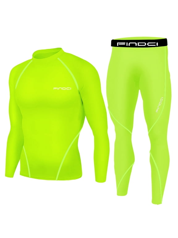 Mens Compression Shirt Pants Round Neck Long Sleeve Top Tight Breathable Elasticity Basketball Sports Workouts Sets