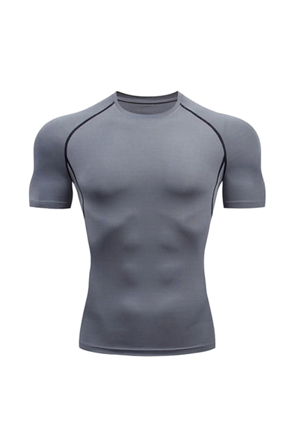 Mens Compression Shirt Short Sleeve Athletic Base Layer Tight Workout Top Quick Dry Running Training T Shirt S