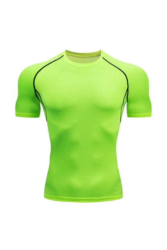 Mens Compression Shirt Short Sleeve Athletic Base Layer Tight Workout Top Quick Dry Running Training T Shirt S