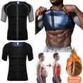 thumbnail image 1 of Mens Compression Shirt Slimming Body Shaper Short sleeve Waist Trainer Workout Back Support Undershirts with Zipper Breathable Control, 1 of 8