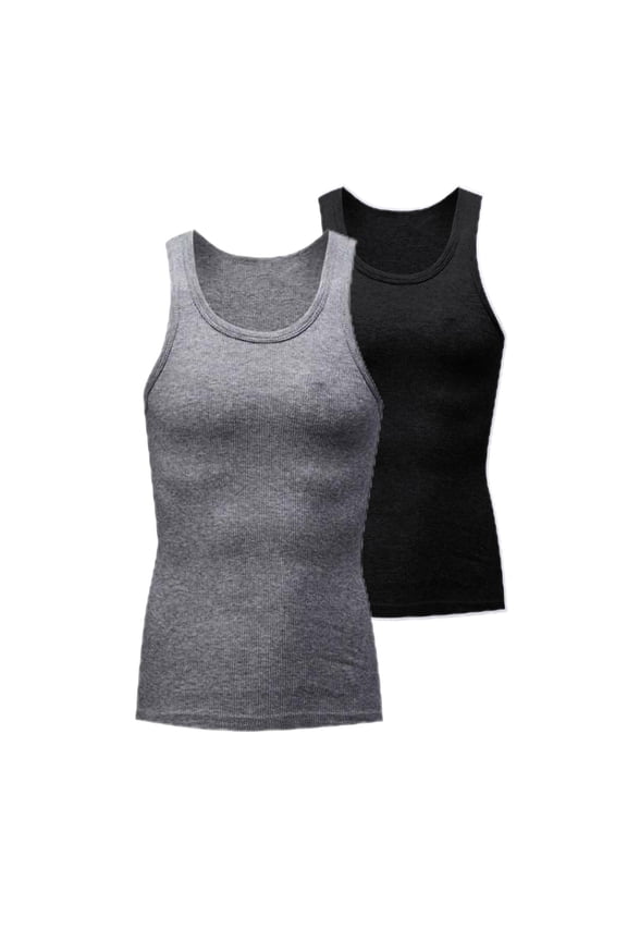 Mens Compression Shirts Body Shaper Slimming Tank Top Undershirts Shaper High Elastic Breathable 2 Pack Size 3XL Gray