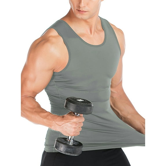 Mens Compression Shirts Body Shaper Slimming Vest Elastic Slim Muscle Tank Tops Shapewear Vest