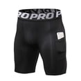 thumbnail image 1 of Mens Compression Shorts with Pocket Spandex Sports Athletic Running Quick Dry Compression Underwear for Men, 1 of 7