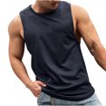 thumbnail image 1 of Mens Compression Tank Top Qiggri Men's Casual Solid Color Sleeveless Breathable Fashionable Round-Neck Tank Top Summer Shirts, 1 of 6