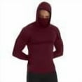 thumbnail image 1 of Mens Compression Thermal Shirts Hoodie with Mask Long Sleeve Winter Sports Base Layer Top Active Running Sun Shirt, 1 of 8