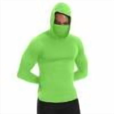 Mens Compression Thermal Shirts Hoodie with Mask Long Sleeve Winter Sports Base Layer Top Active Running Sun Shirt