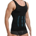 thumbnail image 1 of Mens Compression Undershirts Ultra Slimming Body Shaper Belly Control Vest Workout Active Gynecomastia Tank Tops, 1 of 5