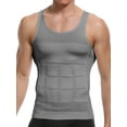 thumbnail image 1 of Mens Compression Undershirts Ultra Slimming Body Shaper Belly Control Vest Workout Active Gynecomastia Tank Tops, 1 of 6
