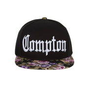 Mens Compton Hat - Los Angeles City Snapback Cap, Black/Floral