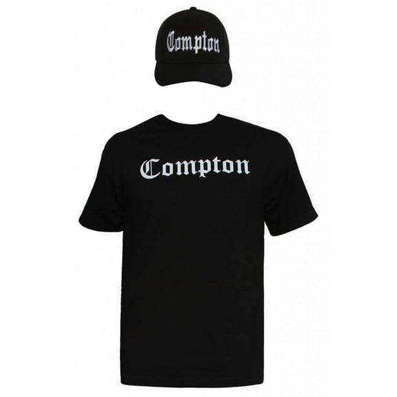 Mens Compton Kit - Black Short-Sleeve T-Shirt Black Adjustable Cap - 3X-Large