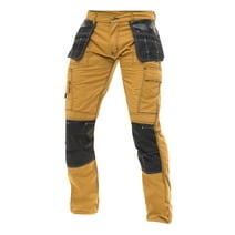 Mens Construction Cordura Pants Carpenter Utility Tool Pockets Heavy Duty Knee Reinforced Work Wear Safety Trousers