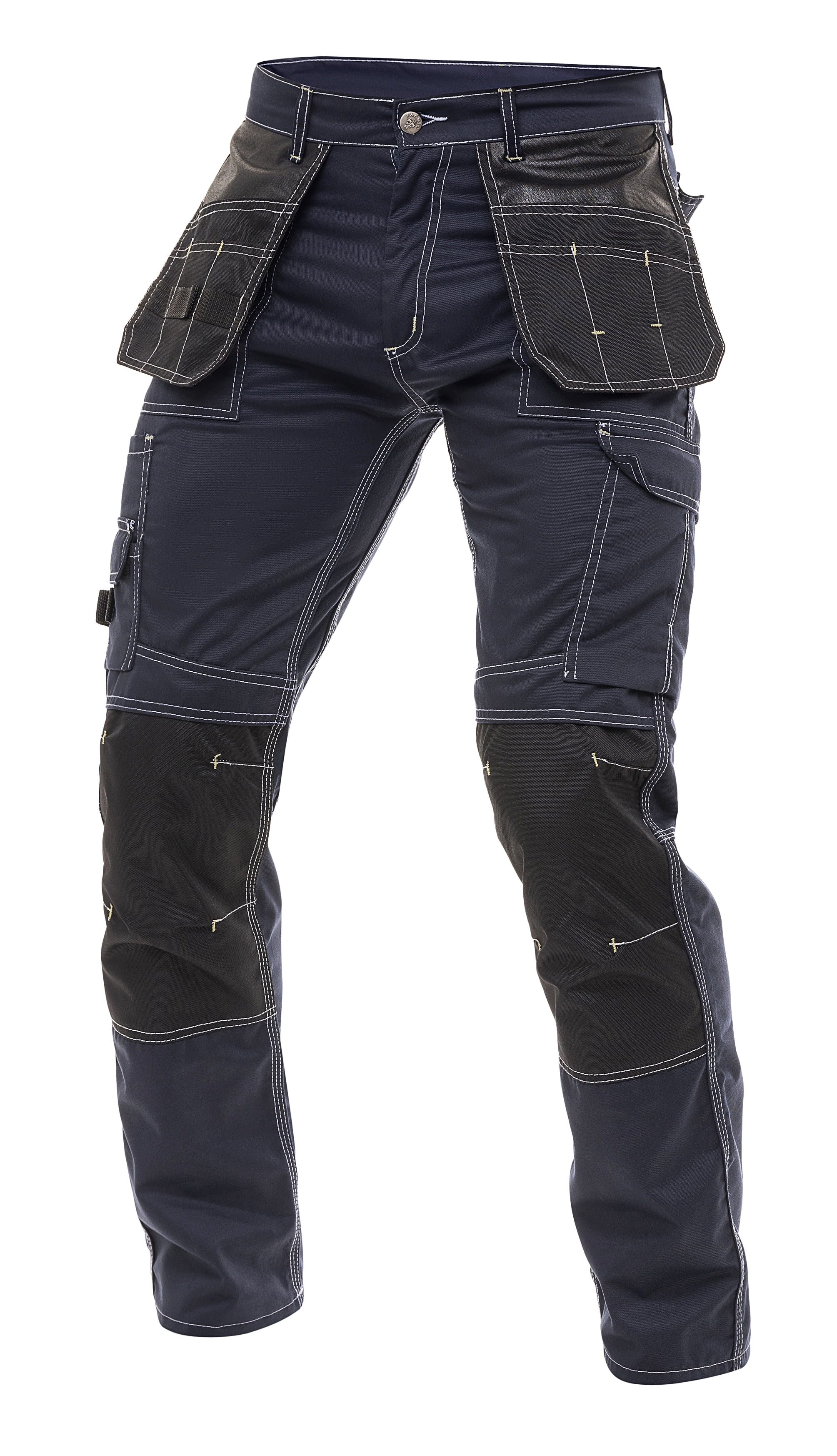 Mens Construction Cordura Pants Carpenter Utility Tool Pockets Heavy