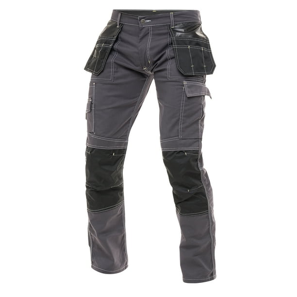 Mens Construction Cordura Pants Carpenter Utility Tool Pockets Heavy